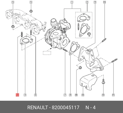 8200045117 ШПИЛЬКА М8х125 RENAULT
