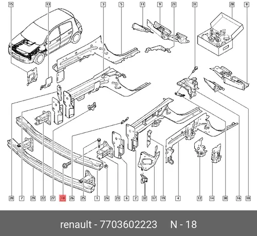 БОЛТ М10 7703602223 RENAULT