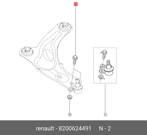 БОЛТ М10 8200624491 RENAULT