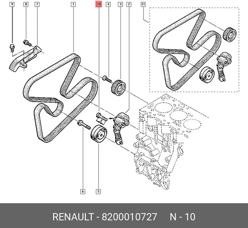  Болт М10 8200010727 RENAULT
