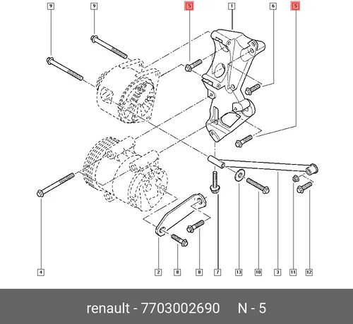  БОЛТ М10 7703002690 RENAULT