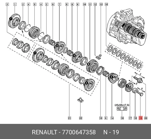 БОЛТ М10 7700647358 RENAULT