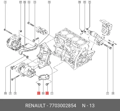 БОЛТ М10 7703002854 RENAULT