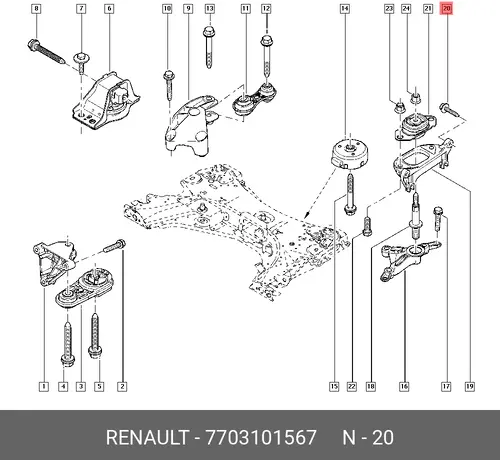  БОЛТ М10 7703101567 RENAULT