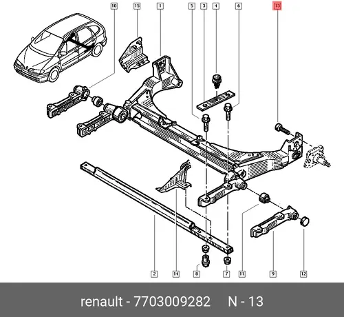 БОЛТ М10 7703009282 RENAULT