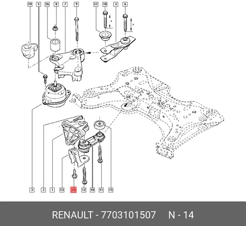 БОЛТ М10 7703101507 RENAULT