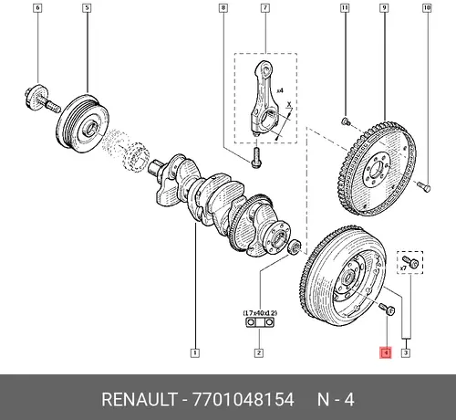 БОЛТ М10 7701048154 RENAULT