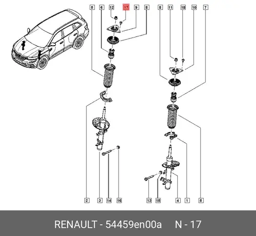 БОЛТ М10 54459EN00A RENAULT