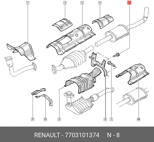 БОЛТ М10 7703101374 RENAULT