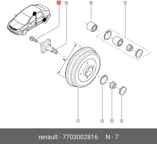  БОЛТ М10 7703002816 RENAULT