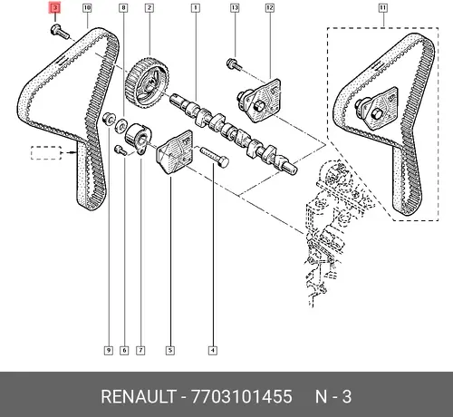  БОЛТ М12 7703101455 RENAULT