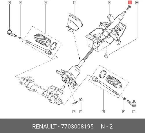 БОЛТ М12 7703008195 RENAULT
