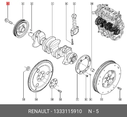 1333115910 БОЛТ М12 RENAULT