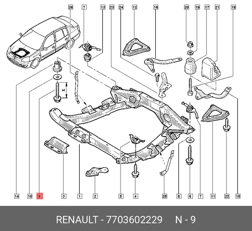 7703602229 БОЛТ RENAULT