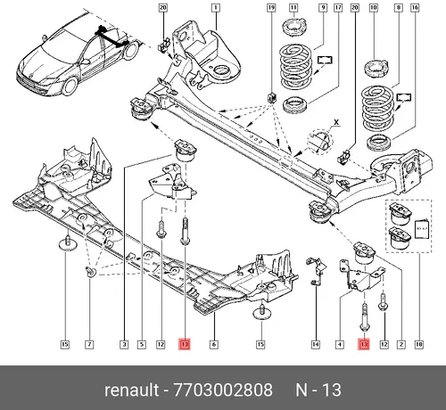 БОЛТ М14 7703002808 RENAULT
