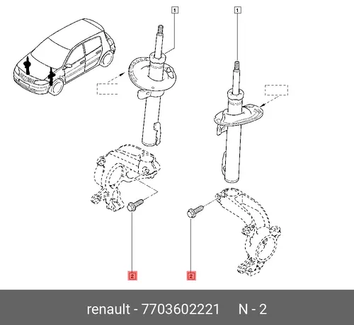 болт! M14\ Renault 7703602221