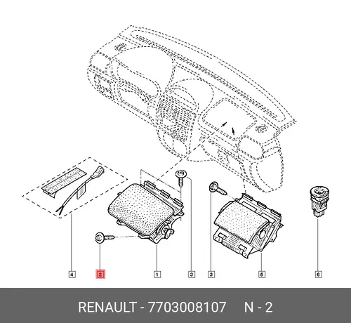 7703008107 БОЛТ М5 RENAULT