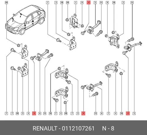 БОЛТ М5 0112107261 RENAULT