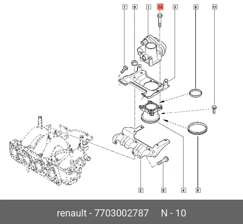 7703002787 болт термостат RENAULT
