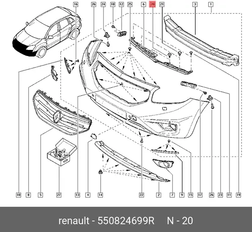 550824699R БОЛТ М6 RENAULT