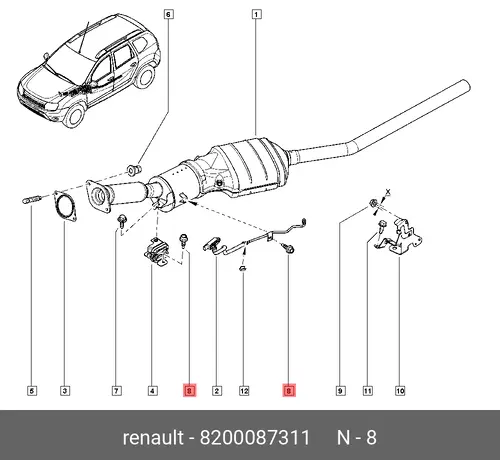 БОЛТ M6 8200087311 RENAULT