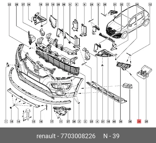  БОЛТ М6 7703008226 RENAULT