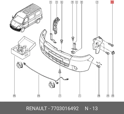  БОЛТ М6 7703016492 RENAULT