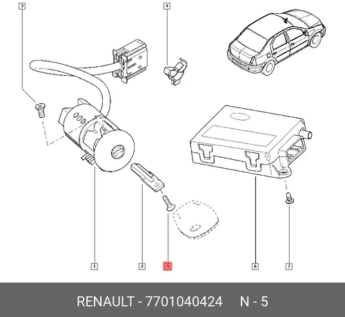 Болт М6 RENAULT 7701040424
