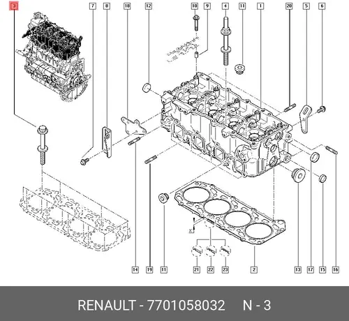 7701058032 БОЛТ М8 RENAULT