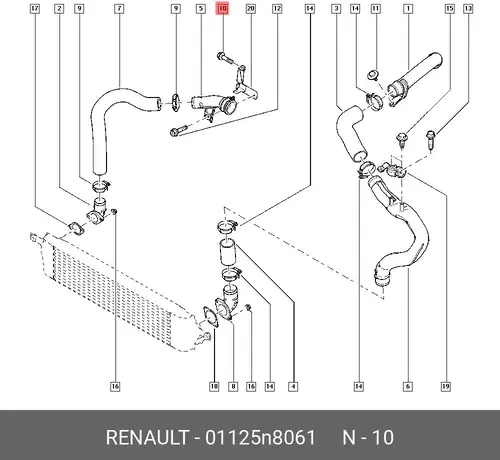  Болт ремня генератора Koleos 01125N8061 RENAULT
