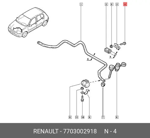  БОЛТ М8 7703002918 RENAULT