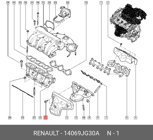 14069JG30A Болт М8 RENAULT