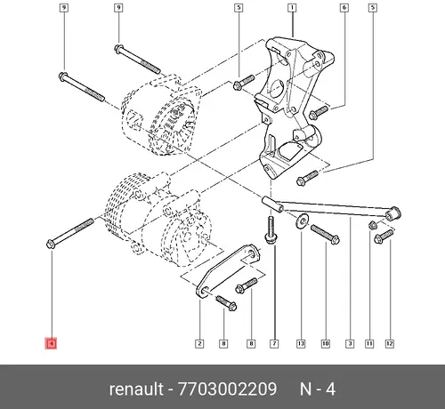 БОЛТ РЕГУЛИРОВОЧНЫЙ 7703002209 RENAULT