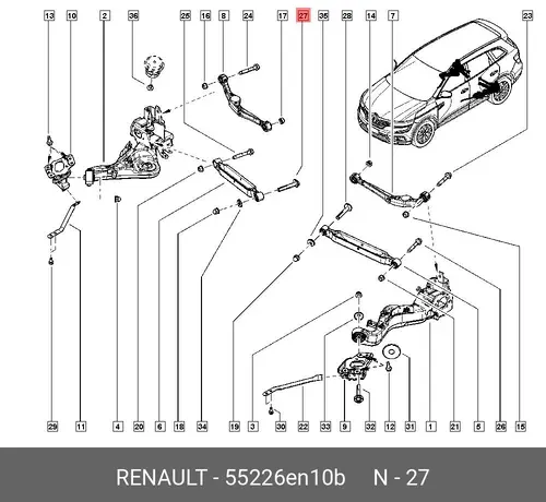 БОЛТ СР Т31 55226EN10B RENAULT