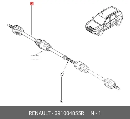 Вал приводной в сборе RENAULT 391004855R