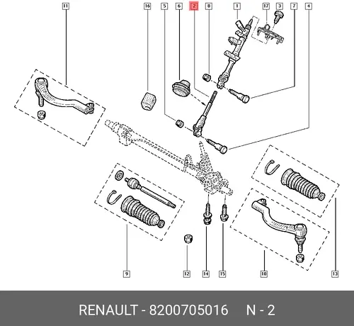 ВАЛ РУЛЕВОЙ 8200705016 RENAULT