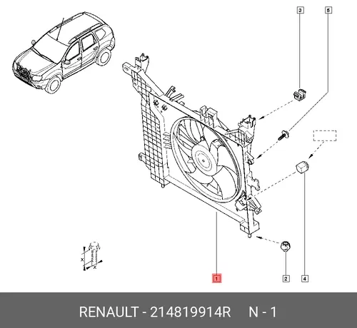 Электровентилятор (ПОСТ,200ВТ) В 214819914R RENAULT