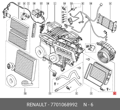  МОТОР ОТОПИТ. KANGOO II 7701068992 RENAULT