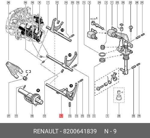 Вилка КПП RENAULT 8200641839