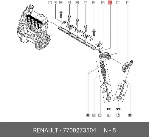 винт толкателя клапана!\ Renault 7700273504