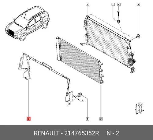  ДЕФЛЕКТОР РАД. DUSTER 214765352R RENAULT