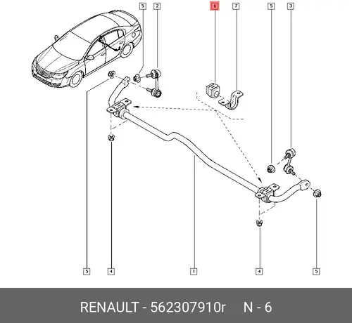  ВТУЛКА СТАБ. 562307910R RENAULT