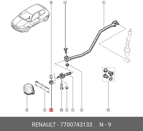 втулка КПП!\ Renault Megane 7700743133