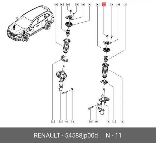 54588JP00D ГАЙКА М14 RENAULT
