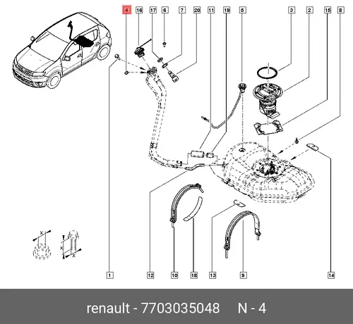  ГАЙКА 7703035048 RENAULT