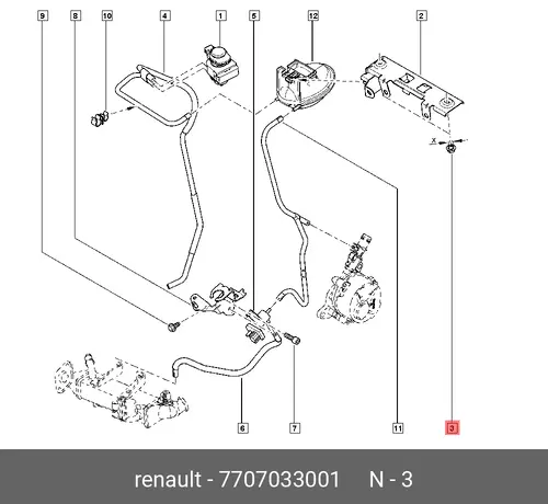  Гайка М6 Renault# 7707033001