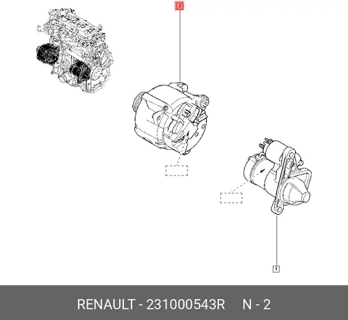 ГЕНЕРАТОР 150А 231000543R RENAULT