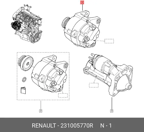 ГЕНЕРАТОР 150А 231005770R RENAULT