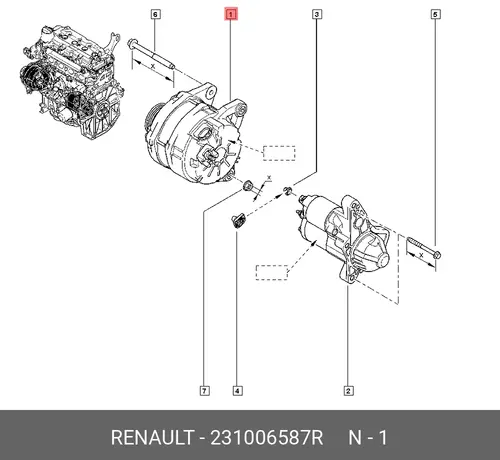 Генератор RENAULT 231006587R