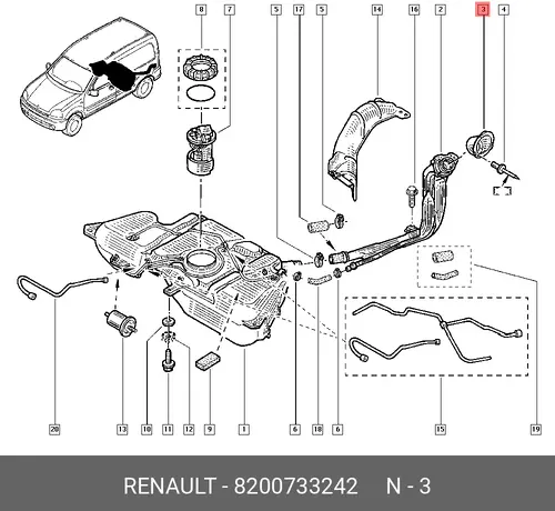  8200733242 RENAULT ПАТРУБОК СИСТЕМЫ ОХЛАЖДЕНИЯ